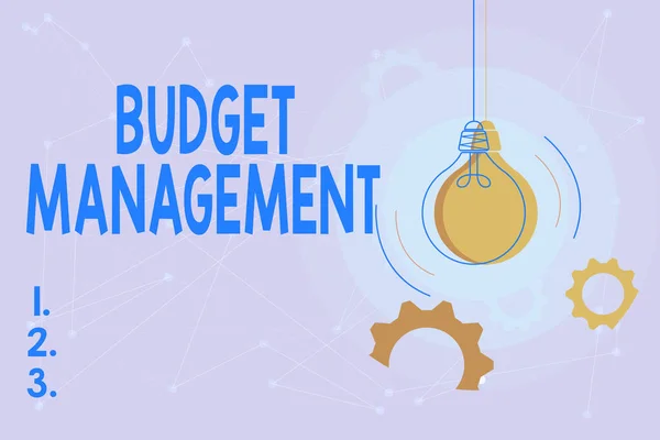 Inspiration showing sign Budget Management. Business overview designing and implementing budget processes of a person Critical And Logical Thinking Concept, Abstract Bright Ideas And Designs