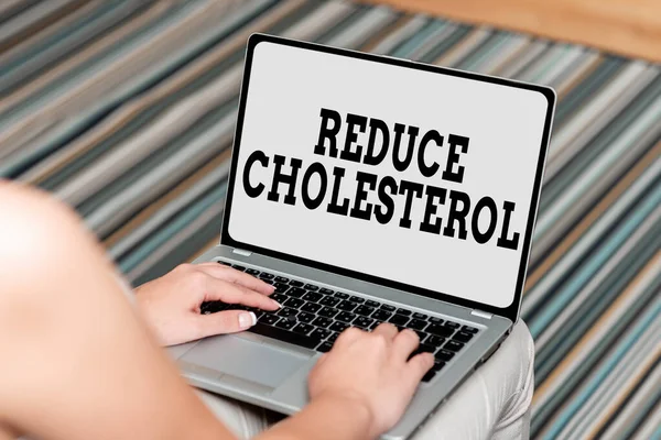 Writing displaying text Reduce Cholesterol. Business approach lessen the intake of saturated fats in the diet Voice And Video Calling Capabilities Connecting People Together