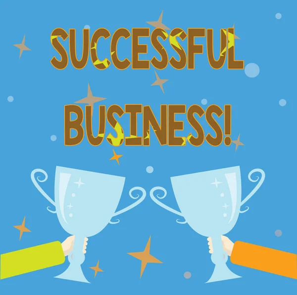 Hand writing sign Successful Business. Business approach Achievement of goals within a specified period of time Abstract Victory Reward Ceremony, Celebrating New Winner Concept — Stock Photo, Image