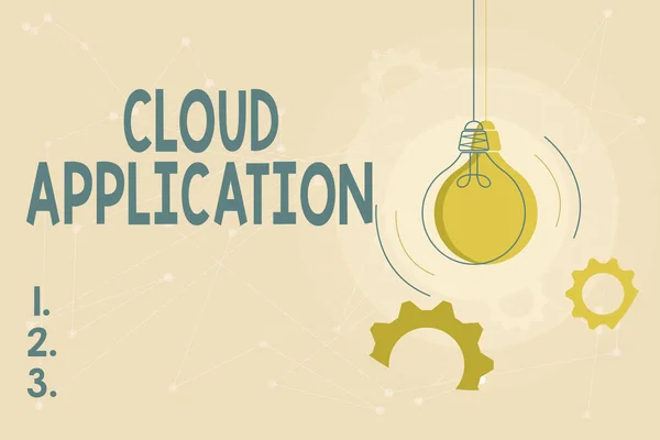 Inspiration showing sign Cloud Application. Word for the software program where cloud computing works Critical And Logical Thinking Concept, Abstract Bright Ideas And Designs