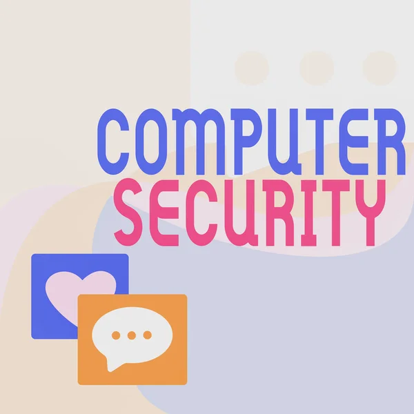 Writing displaying text Computer Security. Business approach protection of computer systems from theft or damage Message S Drawing With Speech Bubbles With Heart Symbols. — ストック写真