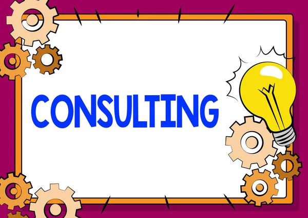 Conceptual caption Consulting. Business idea engaged in giving expert advice to experts or technicians Fixing Old Filing System, Maintaining Online Files, Removing Broken Keys