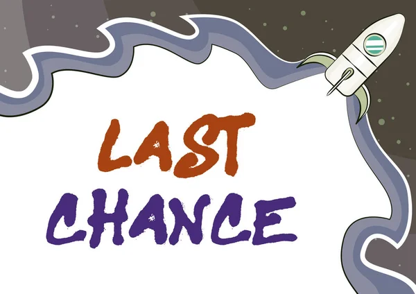 Text sign showing Last Chance. Concept meaning a final opportunity given to a person with an uncertain outcome Typing Computer Programming Codes, Creating New Digital Applications — 图库照片