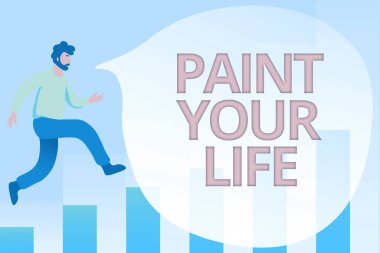 Kavramsal manşet Hayatınızı Boyayın. Programlama Kodları Hata Ayıklama, Çalıştırma ve Yeni Bilgisayar Programını Test Etme hedeflerine ulaşmak için kontrolü ele alma ve geleceğinizi oluşturma sözcüğü