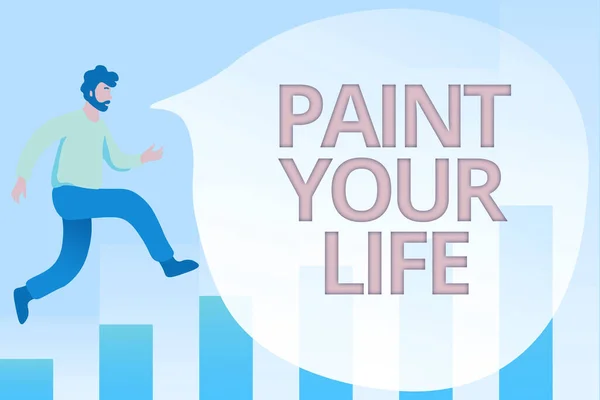 Judul konseptual Paint Your Life. Word for Taking control and create your future to reach goals Debugging Programming Codes, Running and Testing New Computer Program — Stok Foto