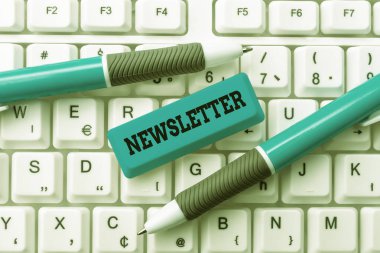 Kavramsal manşet bülteni. Bülten, düzenli olarak Sertifika Belgesi Konsepti Yazan, Eski Veri Dosyalarını Yeniden Yazan bir şirketin üyelerine verilmişti.