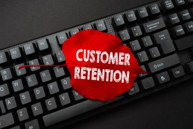 Inspiration showing sign Customer Retention. Word Written on activities companies take to reduce user defections Writing Online Research Text Analysis, Transcribing Recorded Voice Email clipart