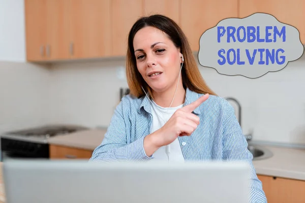 Text caption presenting Problem Solving. Word for process of finding solutions to difficult or complex issues Abstract Working At Home Ideas, Interior Decoration Live Video Blog — Stock Photo, Image