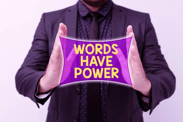 Inspiration showing sign Words Have Power. Conceptual photo essential tools individuals use to communicate and learn Presenting New Plans And Ideas Demonstrating Planning Process — Stock Photo, Image