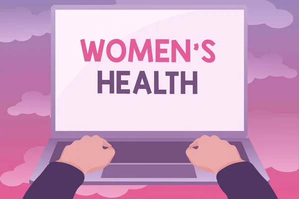 Szöveg megjelenítése Women S Health. Üzleti fogalom Nők s a fizikai egészségi következmény betegségek elkerülése Szerkesztés és formázás Online cikkek, Gépelés Kreatív olvasmány Tartalom — Stock Fotó