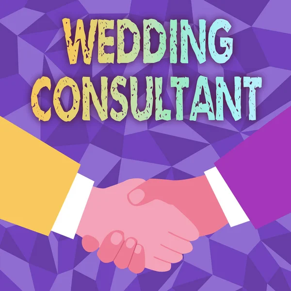 Teken het tonen van Wedding Consultant. Zakelijk idee iemand plannen en coördineren van de bruiloft viering Abstract Mensen accepteren deals, Afbeelding weergeven Onderhandelingen Overeenkomst — Stockfoto