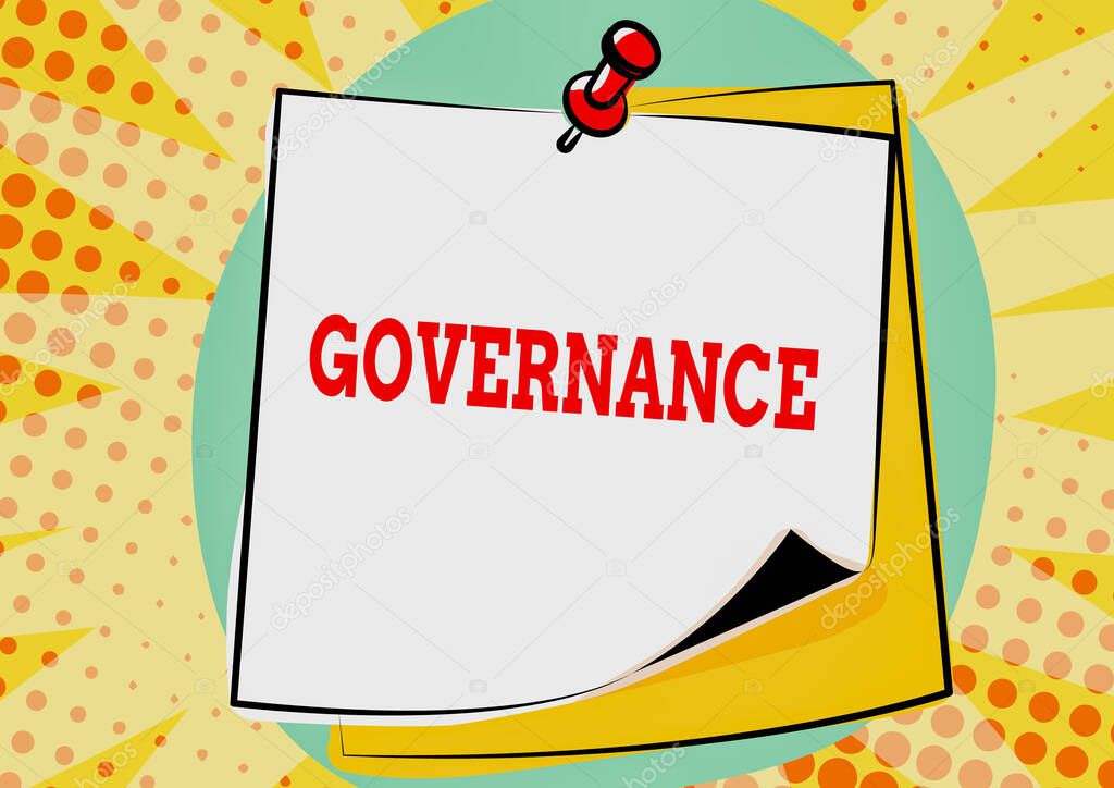 Writing displaying text Governance. Word Written on exercised in handling an economic situation in a nation Colorful Message Presentation Ideas, Sticky Notes Message Reminder