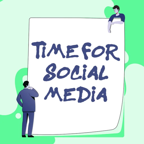 Escrevendo exibindo texto Time For Social Media. Abordagem de negócios explore webs e aplicativos Conheça ideias de compartilhamento rapidamente Digitando e arquivando documentos do escritório, criando arquivos relacionados ao trabalho — Fotografia de Stock