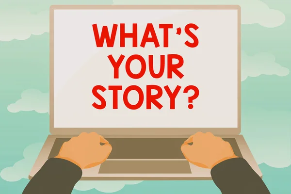 Handskrift text Vad är din berättelse fråga. Affärsidé Dela eller berätta om dina livserfarenheter och framgång Redigering och formatering Online Artiklar, Skriva Creative Reading Innehåll — Stockfoto