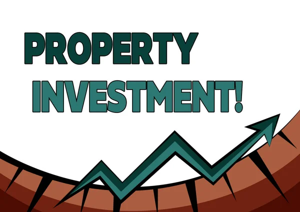 Text showing inspiration Property Investment. Word Written on Asset purchased and held primarily for its future income Abstract Graph Presenting Progress, Moving Forward And Improving Concept — Stock Photo, Image