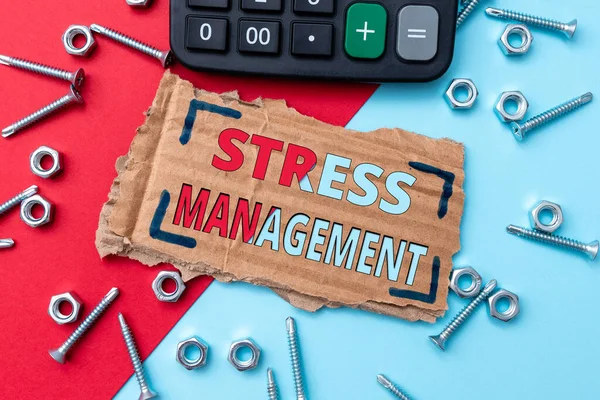 Conceptual caption Stress Management. Business approach method of limiting stress and its effects by learning ways Calculated Plans For Repairs And Maintenance Estimating Repair Projects — Stock Photo, Image
