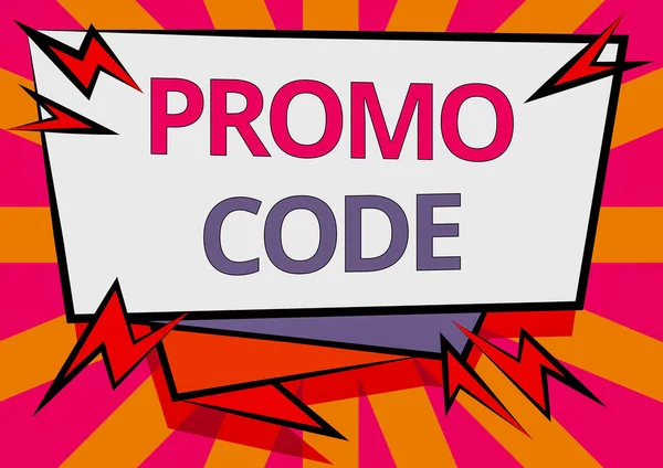 Conceptual display Promo Code. Business overview letters or numbers that allows getting a discount on something Abstract Displaying Urgent Message, New Announcement Information — 스톡 사진