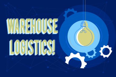 Kavramsal manşet Depo Lojistiği. İş dünyasındaki hem fiziksel malların hem de bilgilerin iş akışı Kritik ve Mantıklı Düşünce Konsepti, Parlak Fikirler ve Tasarımlar