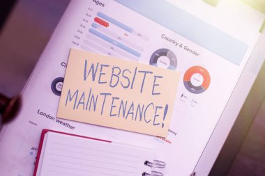 Kavramsal ekran Web Sitesi Bakımı. Yeni Parlak Fikirlerin Yaratıcılığı ve İlham Vermesini Düşünmek için web sitenizi düzenli olarak kontrol etme yaklaşımı