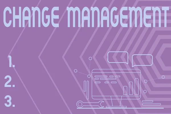 Znak tekstowy pokazujący Change Management. Rozwój koncepcji Internetu w przedsiębiorstwie lub podobnej organizacji Computer Maintenance and Repair Concept, Abstract Communication Technology — Zdjęcie stockowe