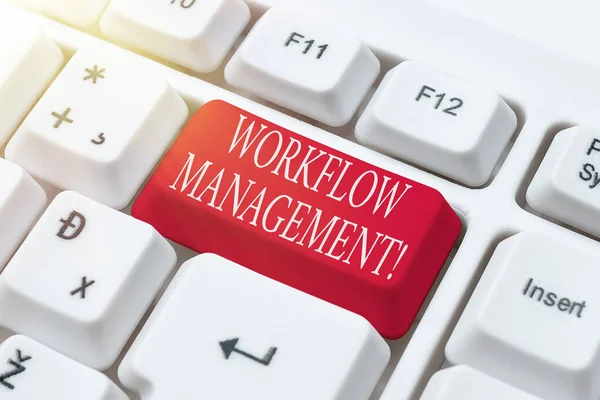 Konceptuell bildtext Workflow Management. Affärsidé utförande och automatisering av affärsprocesser Fastställande av Internet Problem Koncept, Skicka felrapport Online — Stockfoto