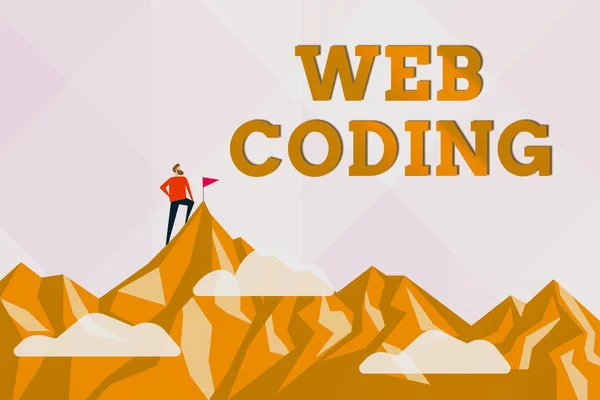 Handwriting text Web Coding. Business concept a system of symbols and rules used to represent instructions Abstract Reaching And Achieving Goal, Result Of Hard Work Concepts