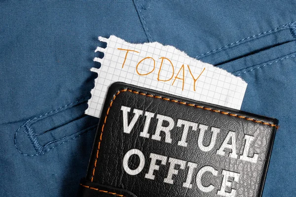 Conceptual caption Virtual Office. Word for operational domain of any business or organization virtually Thinking New Bright Ideas Renewing Creativity And Inspiration