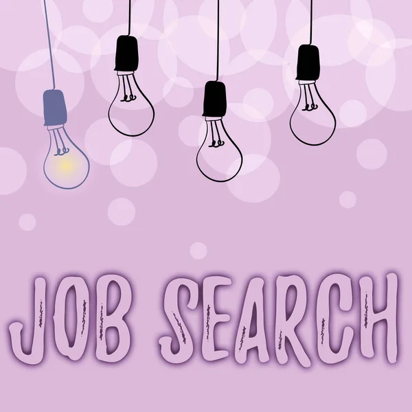 Text caption presenting Job Search. Business approach an act of sourcing for job openings and apply for a position Abstract Displaying Different Ideas, Lights Presenting Intellect Concept