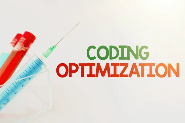 Konzeptionelle Optimierung der Codierung. Geschäftskonzept Methode der Code-Modifikation zur Verbesserung der Code-Qualität Präsentation medizinischer Proben Labortest Neue Virus-Medizin — Stockfoto