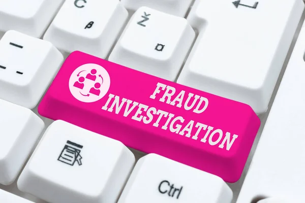 Text showing inspiration Fraud Investigation. Business concept process of determining whether a scam has taken place Offering Speed Typing Lessons And Tips, Improving Keyboard Accuracy — Stock Photo, Image