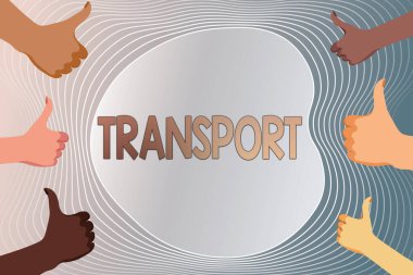 İlham Taşımacılığı gösteren metin. Yolcuları bir yerden bir yere kamyon veya feribotla taşıma kelimesi E- posta Mesajı Çevrimiçi, Veri İşleme Görevleri Oluşturma ve Gönderme