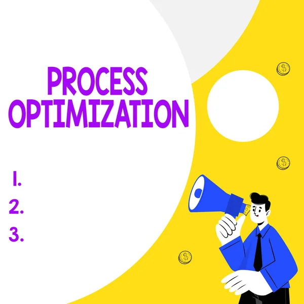 Writing displaying text Process Optimization. Concept meaning improves the processes and takes them to a high level Abstract Displaying Different Typing Method, Keyboard Data Processing