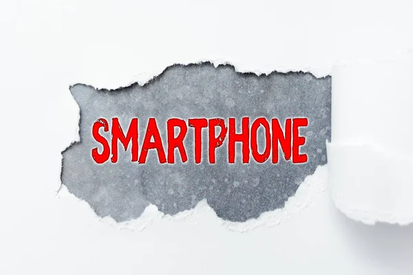 Inspiration showing sign Smartphone. Word Written on a mobile phone that performs many of the computer s is features Thinking New Writing Concepts, Breaking Through Writers Block — Stock Photo, Image