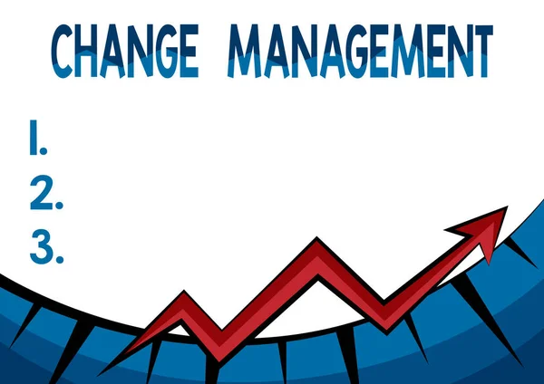 Continual title Management. Концептуальное развитие фотографии в рамках бизнеса или аналогичной организации Абстрактный график, представляющий прогресс, движение вперед и совершенствование концепции — стоковое фото