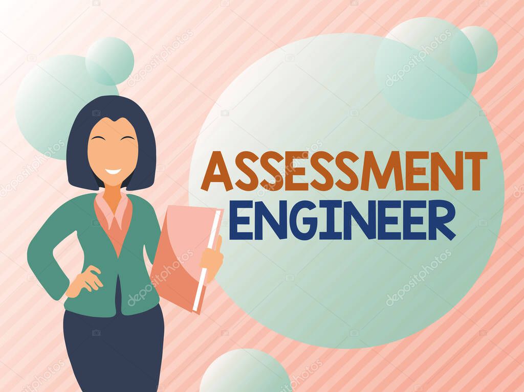 Text sign showing Assessment Engineer. Business approach gives solutions to the complexities of developing tests Abstract Discussing Important News, Explaining And Reporting Concept