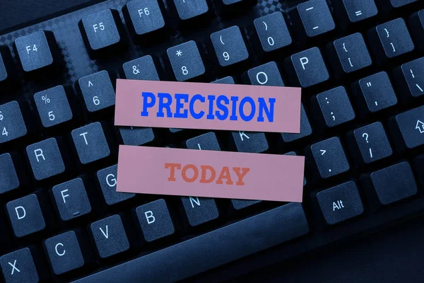 Text caption presenting Precision. Business approach the degree of refinement to which the operation is conducted Connecting With Online Friends, Making Acquaintances On The Internet — Stock Photo, Image