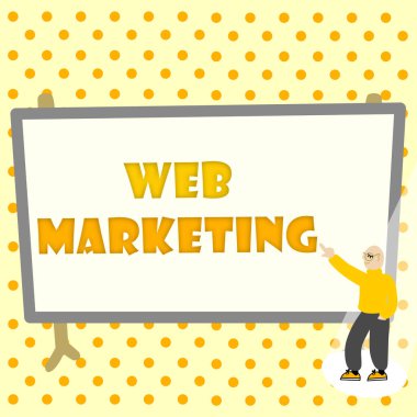 Kavramsal Web Pazarlaması. Online satıcı Renkli Tasarım İleti, Soyut Tartışma Önemli Haberler aracılığıyla Elektronik Ticari Reklam kavramı