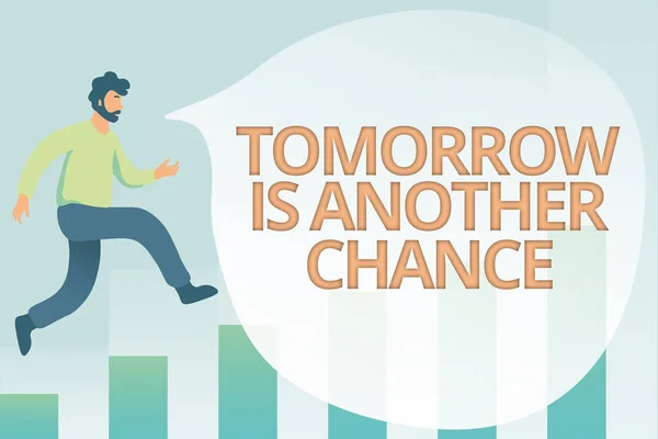 Вывеска "Завтра - еще один шанс". Деловая витрина Больше возможностей лучше результат, несмотря на провал — стоковое фото