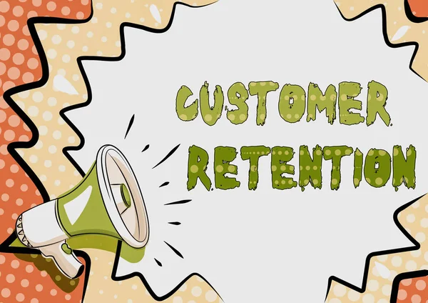 Conceptual display Customer Retention. Word for activities companies take to reduce user defections Colorful Design Displaying Important Message, Abstract Announcing News