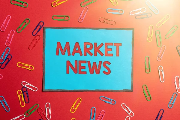 Handwriting text Market News. Word for news content made for convincing targeted buyer over a product Brainstorming Problems And Solutions Asking Relevant Questions — Stock Photo, Image