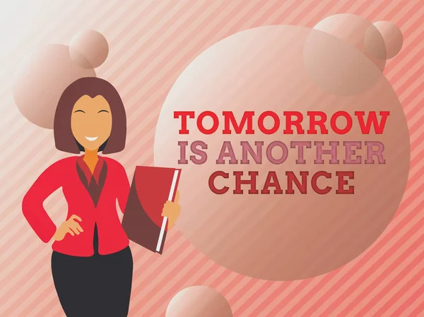 Text caption presenting Tomorrow Is Another Chance. Business overview More opportunities better result despite failure Abstract Discussing Important News, Explaining And Reporting Concept — 图库照片