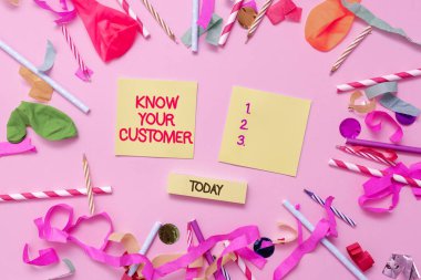Conceptual caption Know Your Customer. Business overview The idea of business identification and finance safety Colorful Party Collections Flashy Celebration Stuff Birthday Festival Kit clipart