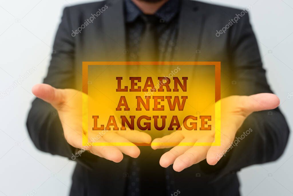 Inspiration showing sign Learn A New Language. Business idea ability to communicate in the second orforeign language Presenting New Plans And Ideas Demonstrating Planning Process