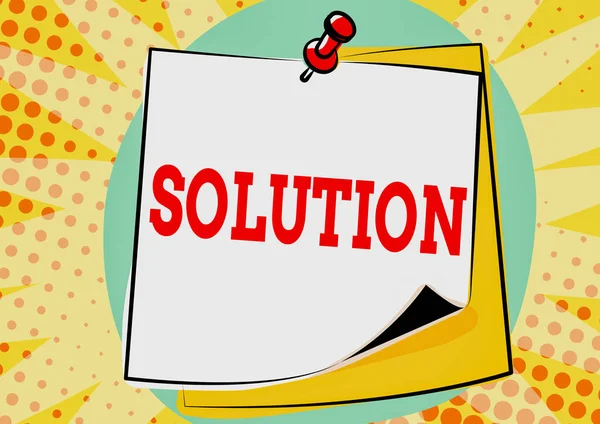 Conceptual display Solution. Word Written on the ways to solve a problem or tackle a difficult situation Colorful Message Presentation Ideas, Sticky Notes Message Reminder — Stock Photo, Image