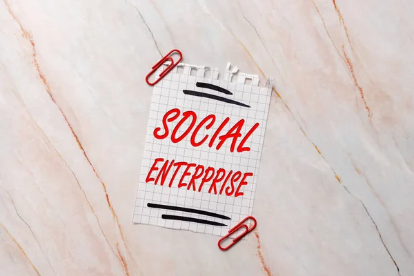 Hand writing sign Social Enterprise. Business showcase It is a business that has specific civil objectives New Ideas Fresh Concept Creative Communications Productive Mindset — Φωτογραφία Αρχείου