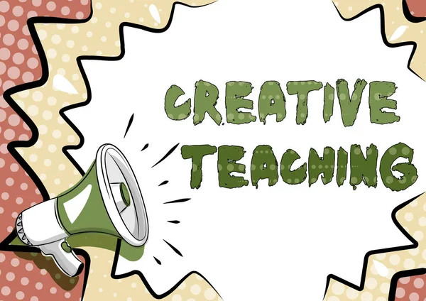 Conceptual caption Creative Teaching. Business showcase the act of coaching in novel way that promotes growth Colorful Design Displaying Important Message, Abstract Announcing News — Zdjęcie stockowe