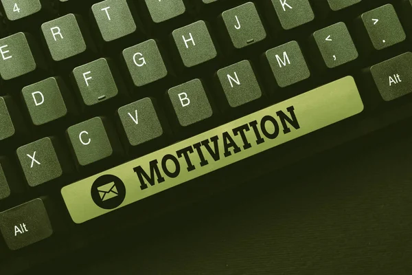 Text caption presenting Motivation. Internet Concept reasons one has for acting or behaving in a particular way Downloading Documents Concept, Uploading And Posting New Files To Internet — Stockfoto