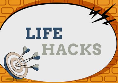 Kavramsal görüntü Yaşam Hackerları. Etkili bir şekilde faaliyetleri yönetmek için benimsenen strateji veya teknik kelimesi Vurulan Hedef Konsepti, Soyut Açıklama Hedefi Hakkında Mesajı Sunar