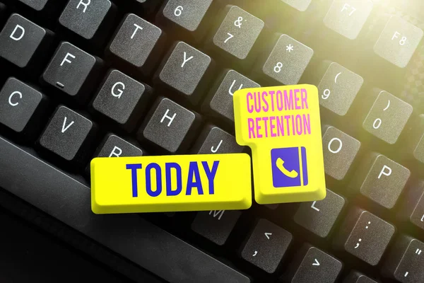 Inspiration showing sign Customer Retention. Internet Concept activities companies take to reduce user defections Typing Online Website Informations, Editing And Updating Ebook Contents