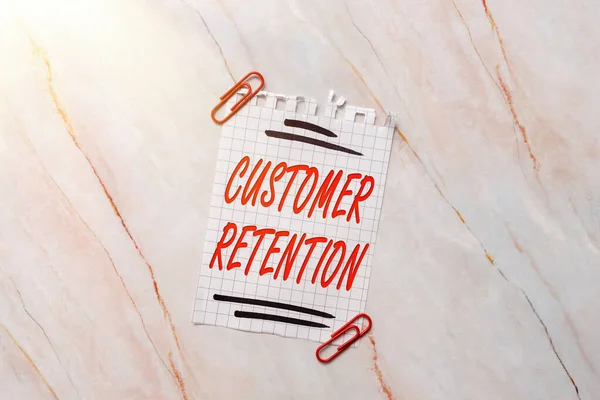 Handwriting text Customer Retention. Business idea activities companies take to reduce user defections New Ideas Fresh Concept Creative Communications Productive Mindset